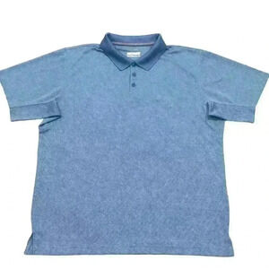 Columbia Polo Shirt Mens Blue Omni-Shade Sun Protection Short Sleeve XL Casual